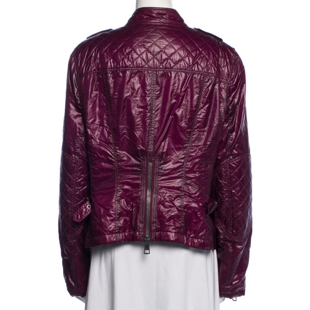 Burberry Brit Quilted Jacket Motorcycle Moto Plum Gunmetal Hardware US 14 - Picture 16 of 16